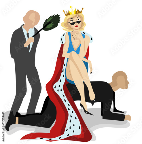 Narcissistic personality disorder, npd. Woman humiliates people and shows her own pride, psychiatric condition