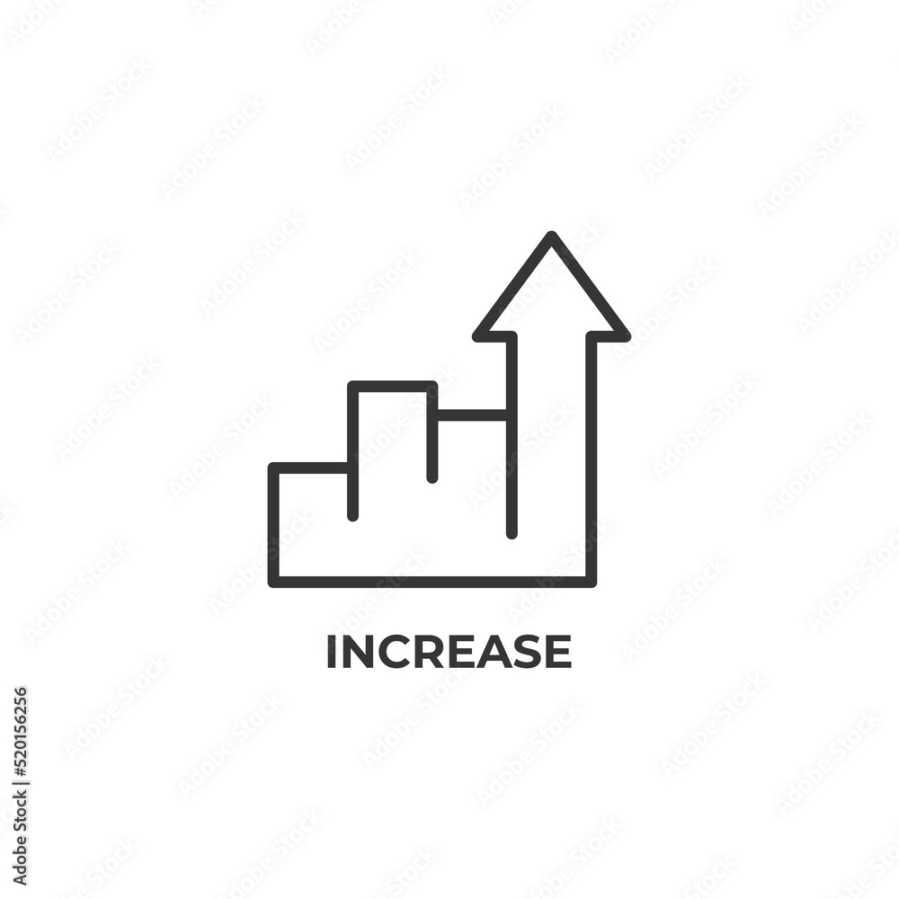 increase line icon. linear style sign for mobile concept and web design. Outline vector icon. Symbol, logo illustration. Vector graphics increase line icon. linear style sign for mobile concept and web design. Outline vector icon. Symbol, logo illustration. Vector graphics