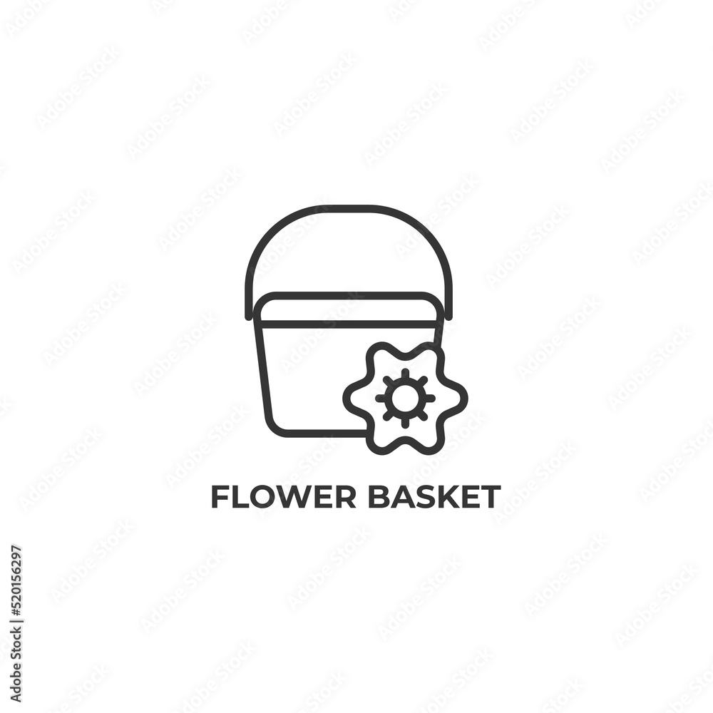 flower basket line icon. linear style sign for mobile concept and web design. Outline vector icon. Symbol, logo illustration. Vector graphics flower basket line icon. linear style sign for mobile concept and web design. Outline vector icon. Symbol, logo illustration. Vector graphics