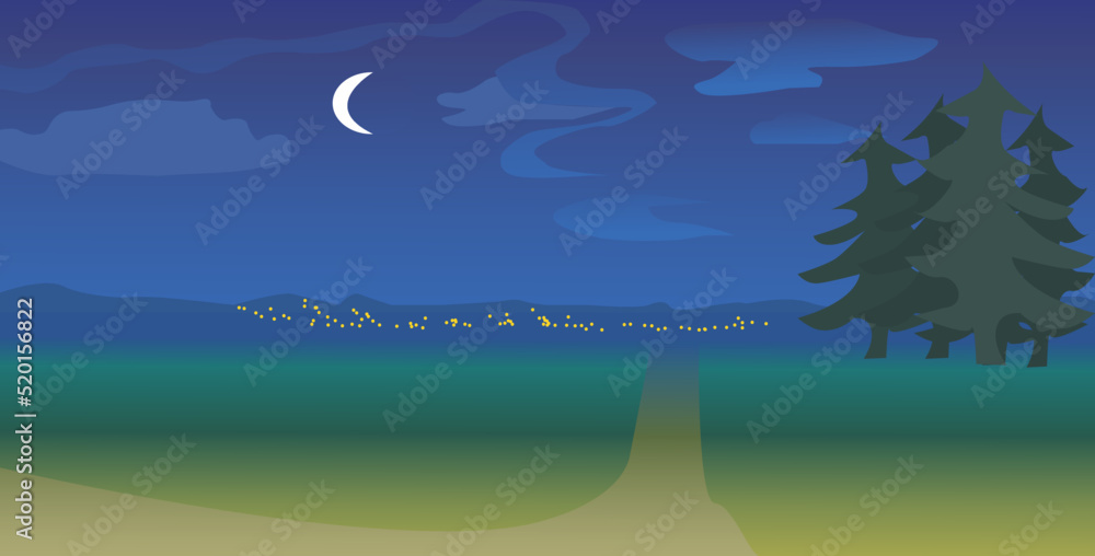 Countryside landscape, vector background