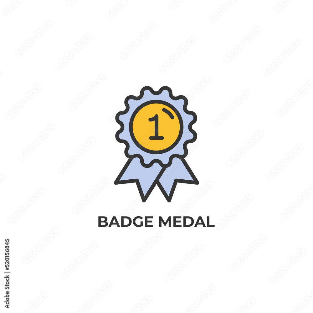 Fototapeta premium badge medal vector icon. Colorful flat design vector illustration. Vector graphics