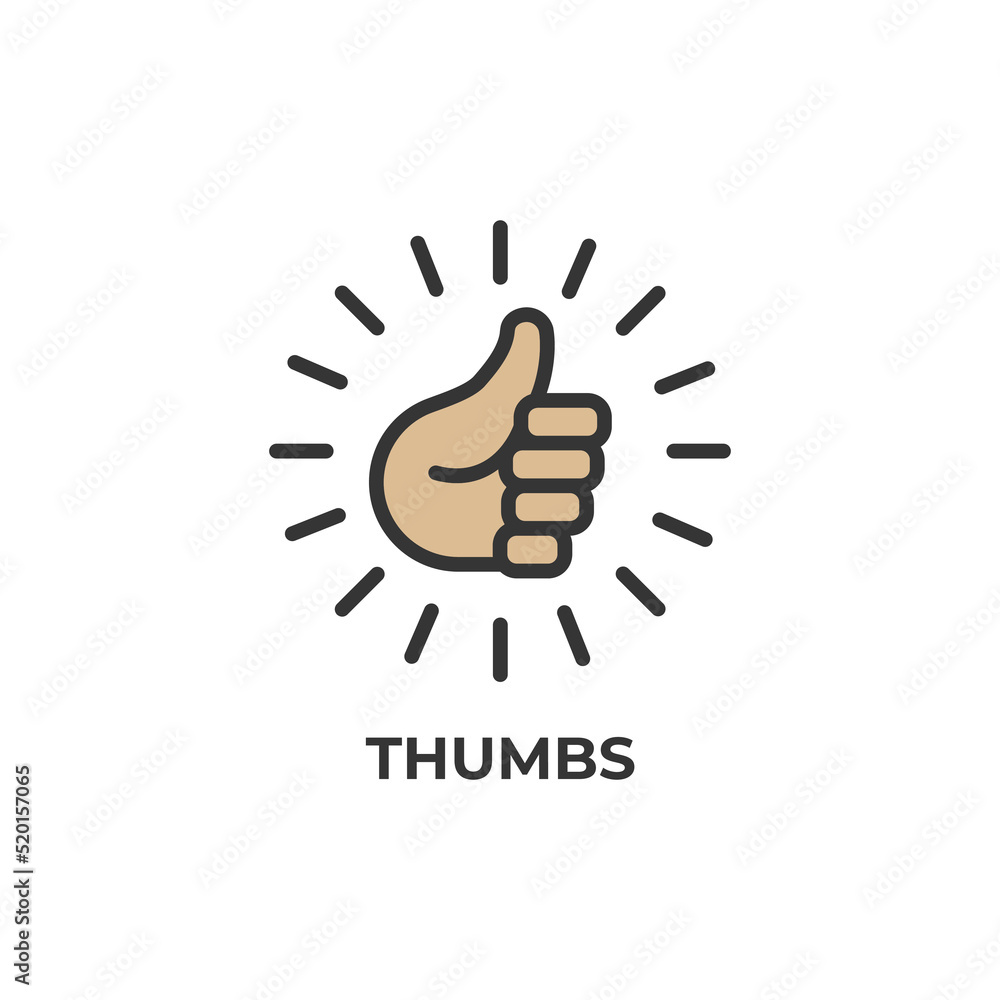 Obraz premium thumbs vector icon. Colorful flat design vector illustration. Vector graphics