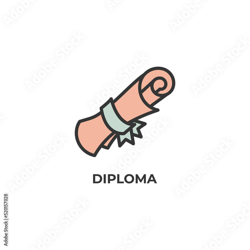 diploma vector icon. Colorful flat design vector illustration. Vector graphics