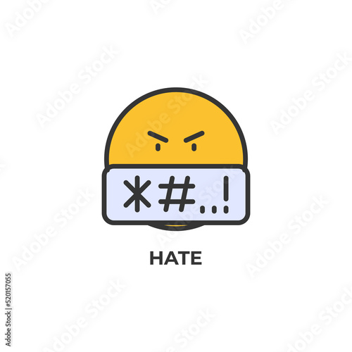 hate vector icon. Colorful flat design vector illustration. Vector graphics