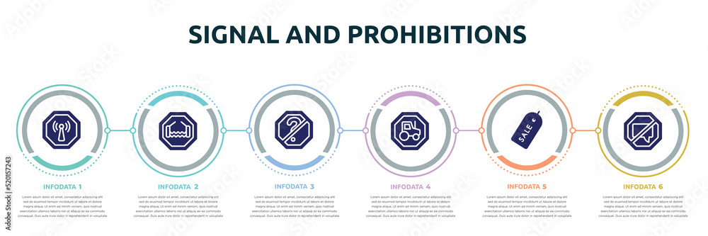 signal and prohibitions concept infographic design template. included ...