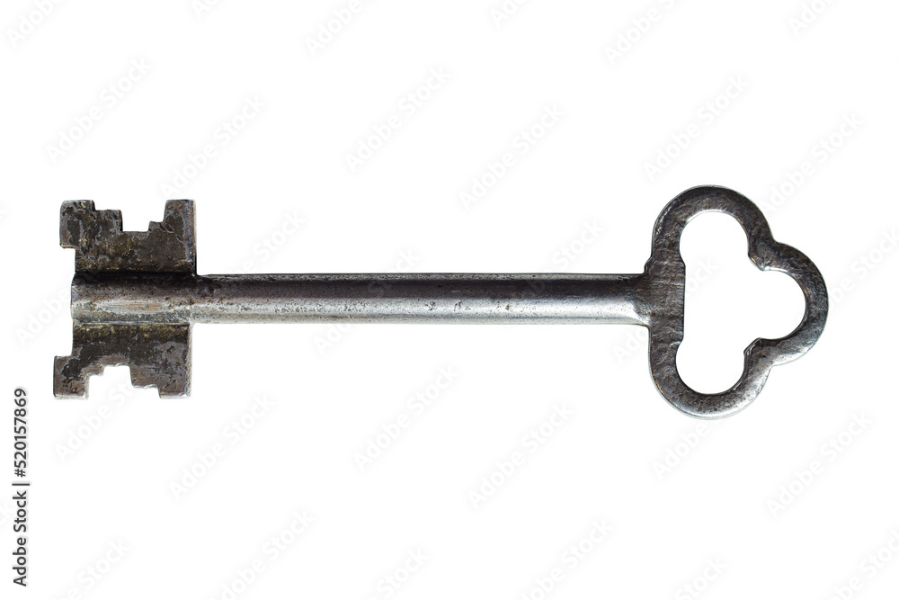 Old key isolated on a white background. Clipping path included. Old key isolated on a white background. Clipping path included.