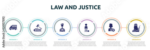 Foto law and justice concept infographic design template