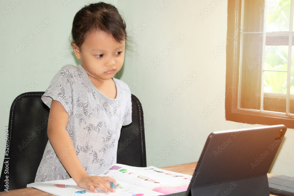 Girls use laptops to study at home, research information, technology concepts and communicate online. Girls use laptops to study at home, research information, technology concepts and communicate online.