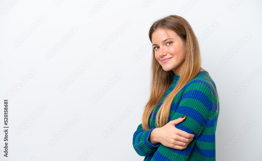 Young caucasian woman isolated on white background laughing Young caucasian woman isolated on white background laughing