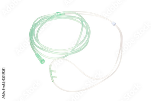 Photos Nasal cannula with oxygen tube isolated on a white background