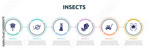 Fotobehang insects concept infographic design template