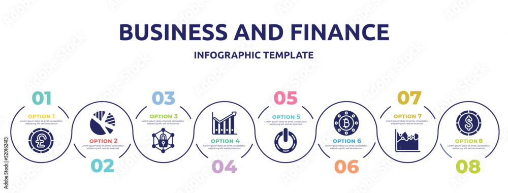business and finance concept infographic design template. included round pound button, pie chart with piece, private network, profit chart, power variant, bit round button, dual chart, big dollar business and finance concept infographic design template. included round pound button, pie chart with piece, private network, profit chart, power variant, bit round button, dual chart, big dollar
