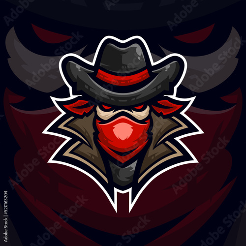 Cowboy masscot illustration premium vector