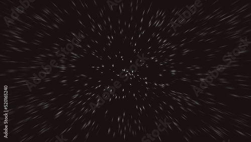 White glitters on blackground with zoom effect
