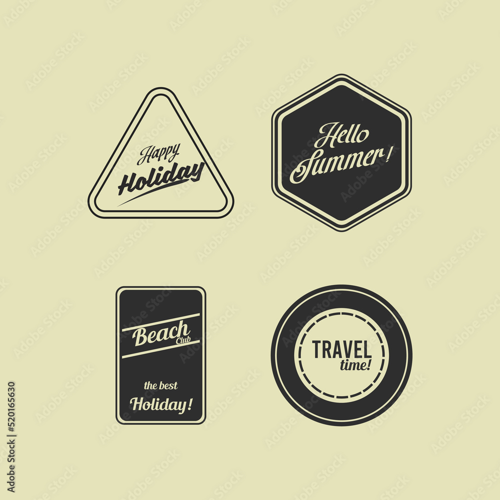 Holiday badge icons. Suitable for use in clothing and commercial products.