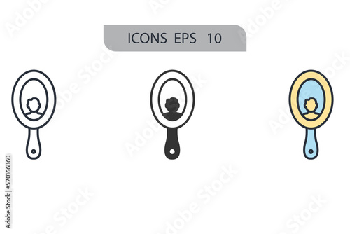 mirror icons symbol vector elements for infographic web