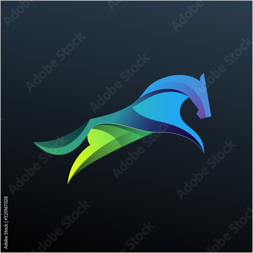 horse colorful logo