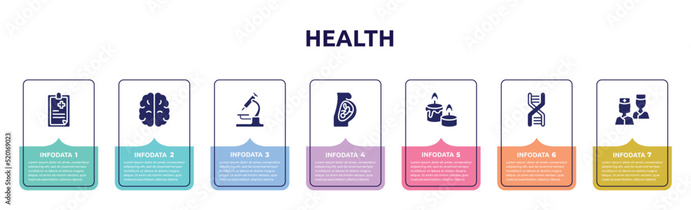 health concept infographic design template. included clinic history ...
