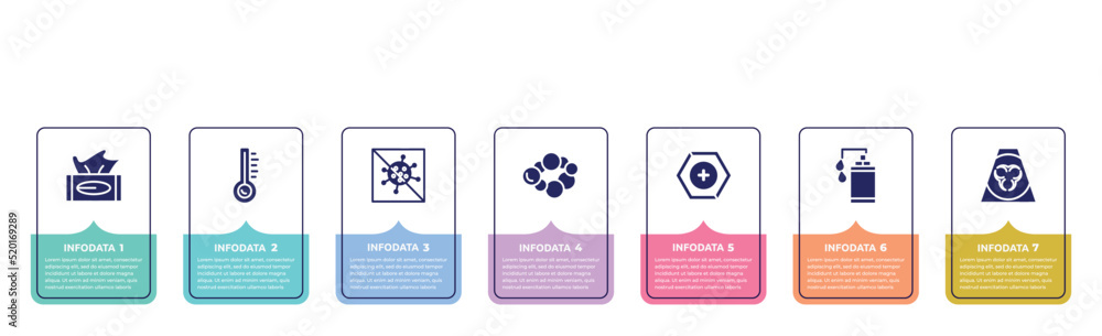 concept infographic design template. included tissue, temperature, antiviral, cancer, prevention, hand sanitizer, contaminated icons and 7 option or steps. concept infographic design template. included tissue, temperature, antiviral, cancer, prevention, hand sanitizer, contaminated icons and 7 option or steps.