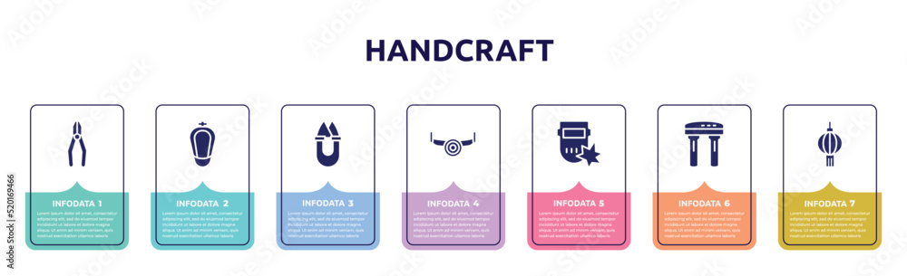handcraft concept infographic design template. included crimping pliers ...