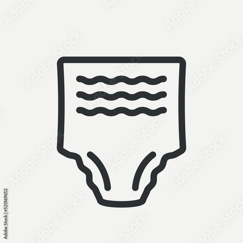 Adult diapers icon. Diapers pants symbol. Underwear for the elderly people. Vector illustration