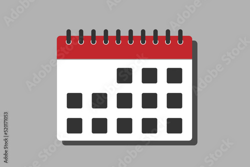 Icon page calendar schedule. Agenda app, business deadline, date page icon