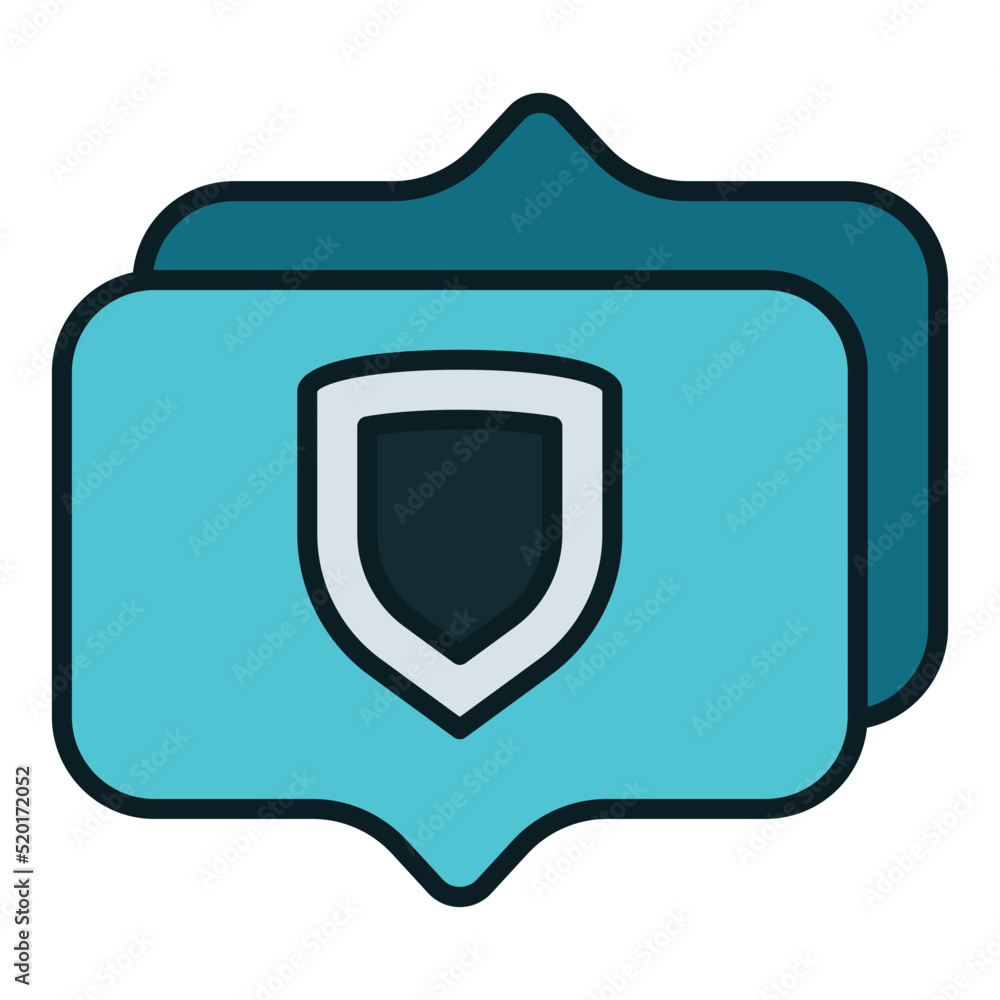 shield message and chat balloon icon shield message and chat balloon icon