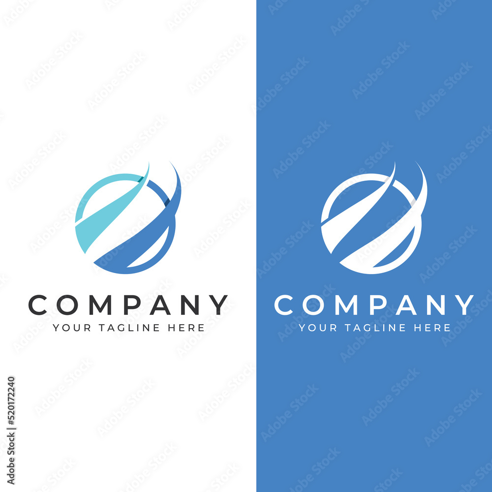 Abstract logo in swoosh style with modern colors.Logo can be used for business or company.Template vector design.
