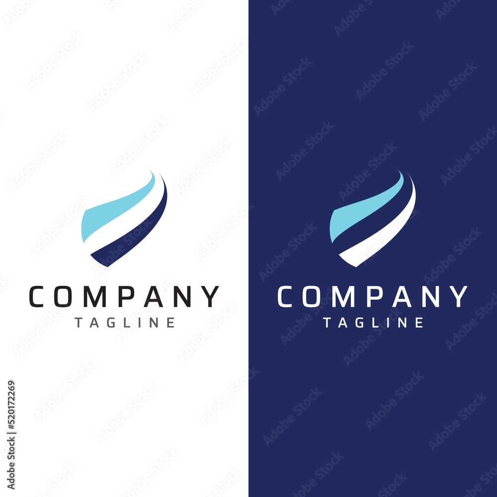 Obraz premium Abstract logo in swoosh style with modern colors.Logo can be used for business or company.Template vector design.