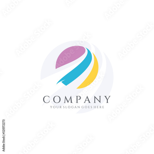 Free Download Abstract logo in swoosh style with modern colors.Logo can be used for business or company.Template vector design. - GFXLoad