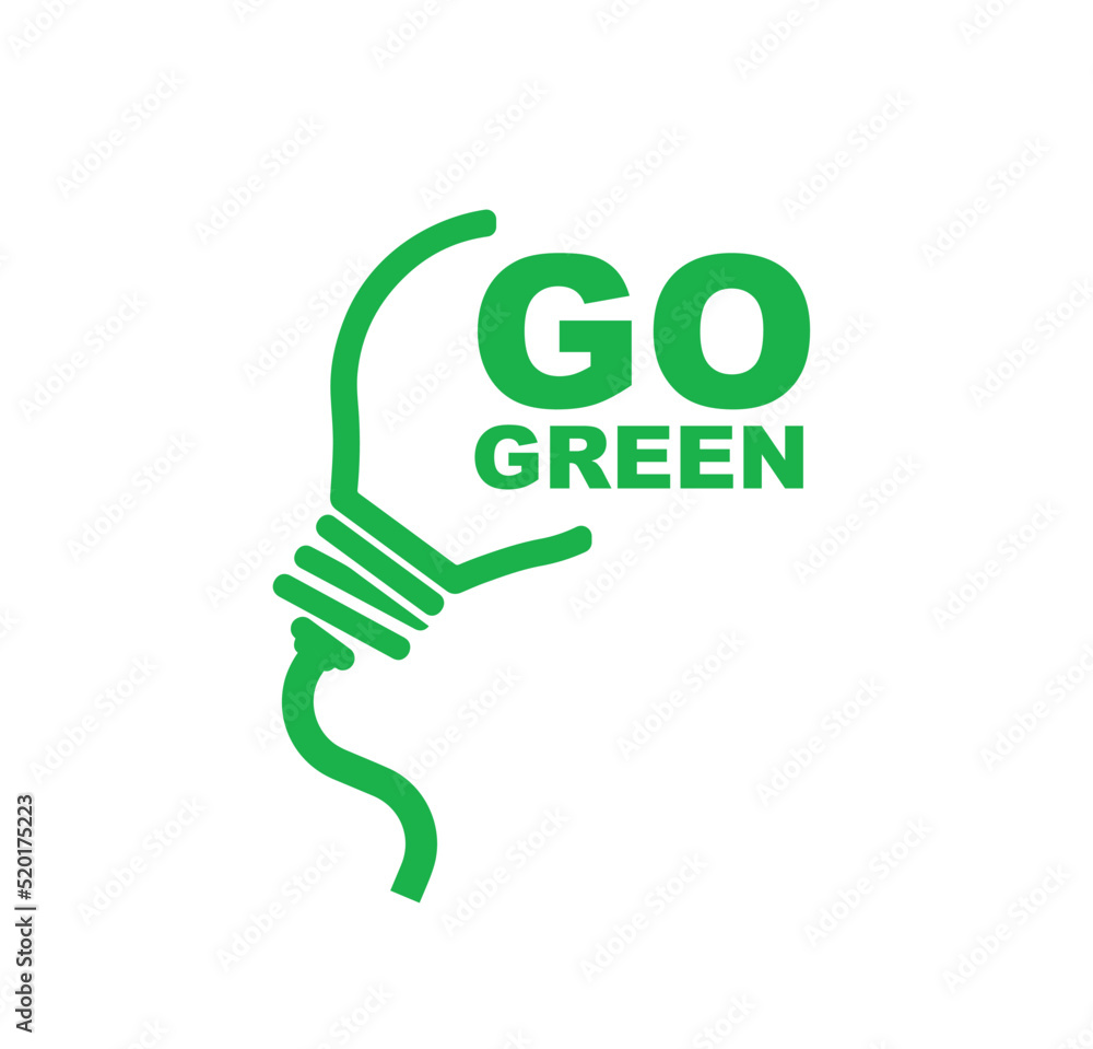 go green icon on white background