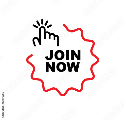 join now sign on white background