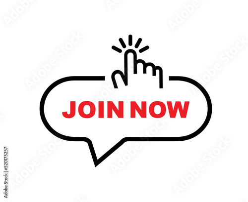 join now sign on white background