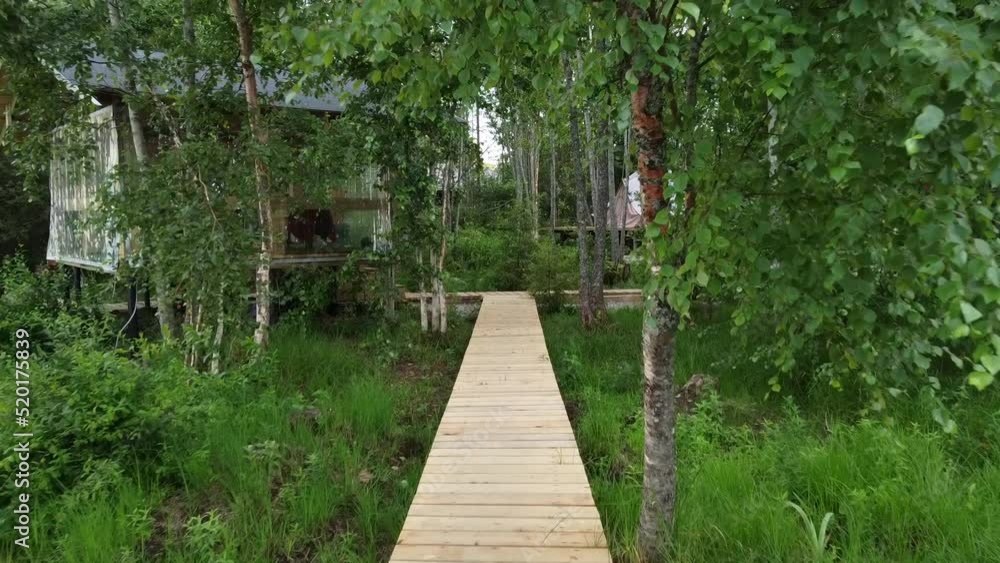 Drone video of glamping in the forest