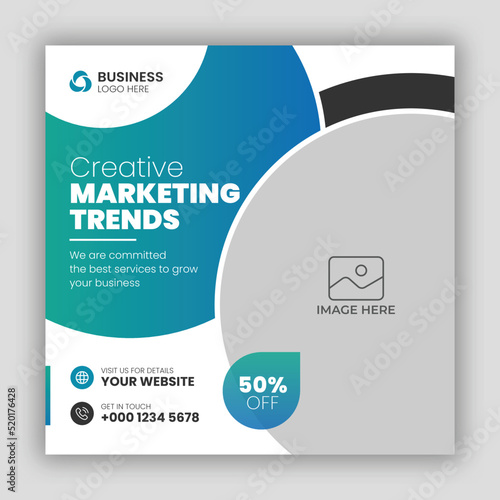 Digital marketing web banner and social media post template