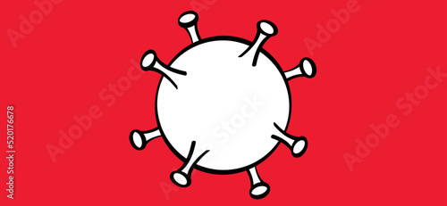 corona. covid, ebola or marburg virus symbol or logo. Cartoon vector pictogram or icon banner