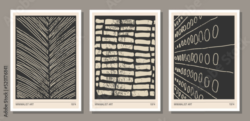Set of minimalist 20s geometric design poster with primitive shapes