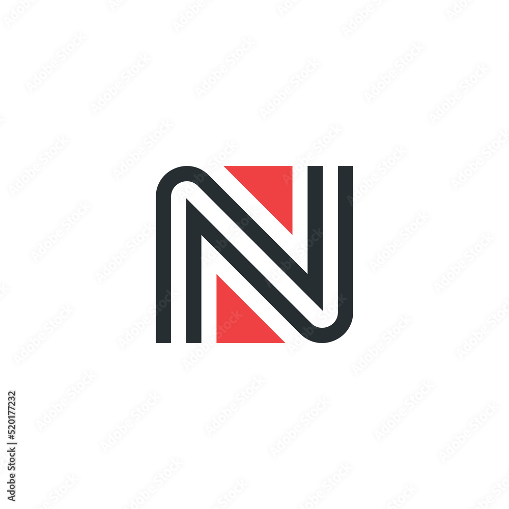 Letter N Logo Design With Lines And Triangles Letter N Logo Design With Lines And Triangles