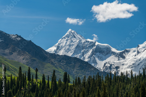 Landscape with mountains and clouds. View of Xiata National Park in summer. photo