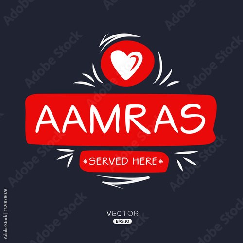 Creative (Aamras) drink, Aamras sticker, vector illustration.
 photo