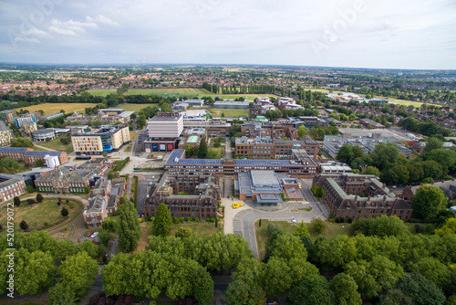 Aerial view of university of hull Campus, Cottingham road, Kingston upon Hull, Yorkshire. Hull University. Public research college