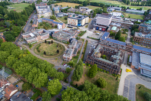 Aerial view of university of hull Campus, Cottingham road, Kingston upon Hull, Yorkshire. Hull University. Public research college