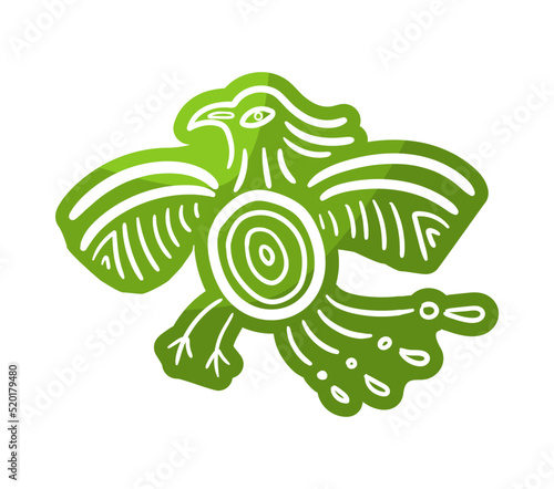 Maya Drawn Bird Composition