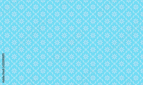 Cute luxury Thai jasmine flower seamless pattern on blue background vector illustration. Lai Thai flower element pattern...