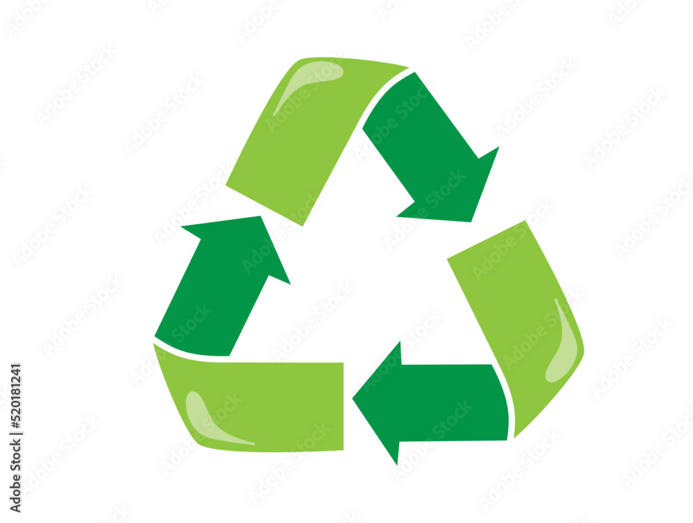 Obraz premium Recycle icon vector Green triangular eco recycle icons