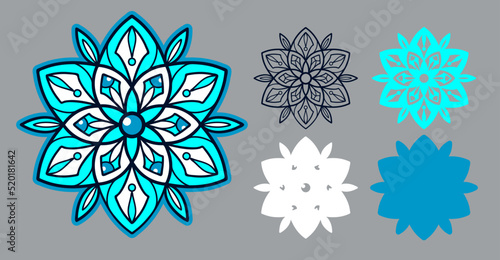Paper craft for Christmas and New Year. Multilayer 3D snowflake