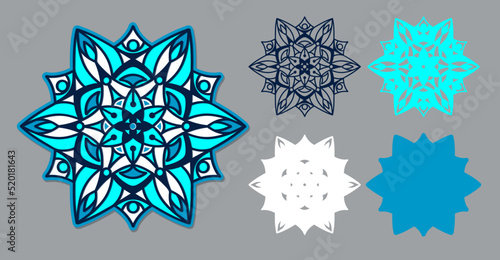 Multilayer 3D snowflake mandala. Paper craft for Christmas and New Year.