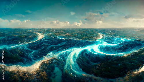 Fantasy seascape with beaut...