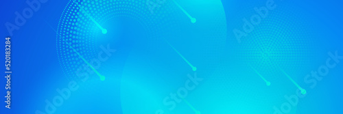 Abstract geometric blue wide background banner layout design. Business presentation banner with blue geometric shape. Blue abstract vector long banner. Minimal background with copy space for text