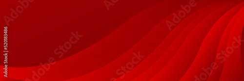 Modern red abstract banner background. Red banner template vector illustration with 3d overlap layer and geometric wave shapes. Futuristic technology digital abstract red colorful design banner.